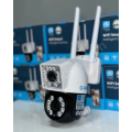 O-kam 3012 Çift Kamera PTZ Hareket Takipli Gece Görüşlü Alarmlı Bildirimli Su Geçirmez Onvif WiFi IP Dual lens Kamera