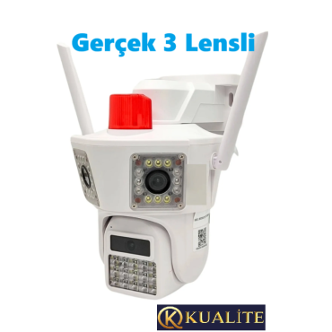 3 Kameralı 9mp Okam 3033 Wıfı Ptz Kamera Geniş Aç Güvenlik Kamerası