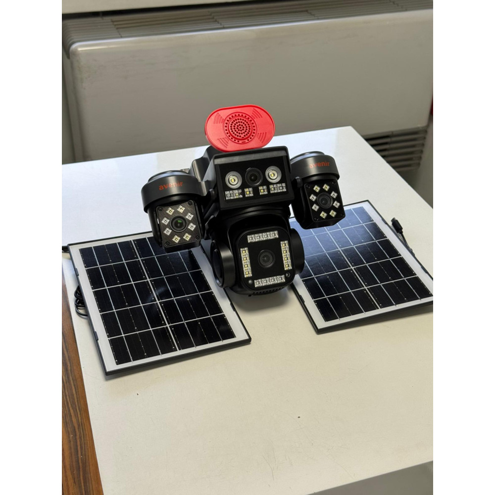 AVENiR s-445 4 Kameralı 1 PTZ AOV Kamera Çift Güneş Panelli 4G E-SIM Gece Görüşlü Solar Enerjili