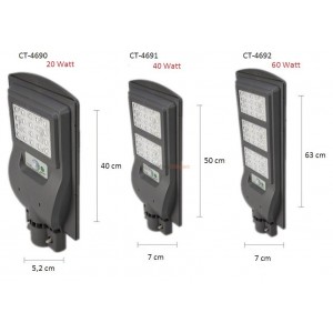 Solar Park Bahçe Dış Mekan 60 Watt Güneş Enerjili LED Aydınlatma Lamba