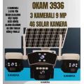 OKAM 3936 3 Kameralı Güneş Enerjili 4G Kamera O-KAM 3936 PTZ Solar Sim Kartlı Güvenlik Kamerası 