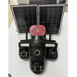 1 Yıllık Hat Dahil 4 Kameralı Sim Kartlı 4G 16 MP 4 Lens Hatlı 3 PTZ Çift Solar Panelli Güvenlik Kamerası