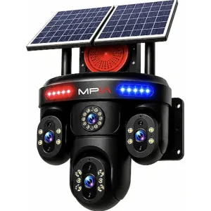 1 Yıllık Hat Dahil 4 Kameralı Sim Kartlı 4G 16 MP 4 Lens Hatlı 3 PTZ Çift Solar Panelli Güvenlik Kamerası