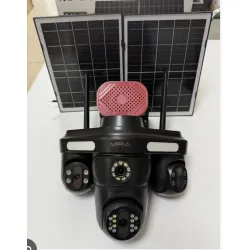 1 Yıllık Hat Dahil 4 Kameralı Sim Kartlı 4G 16 MP 4 Lens Hatlı 3 PTZ Çift Solar Panelli Güvenlik Kamerası